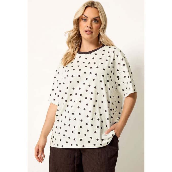 Yours Wit Oversized Tshirt Met Stippen Size 42