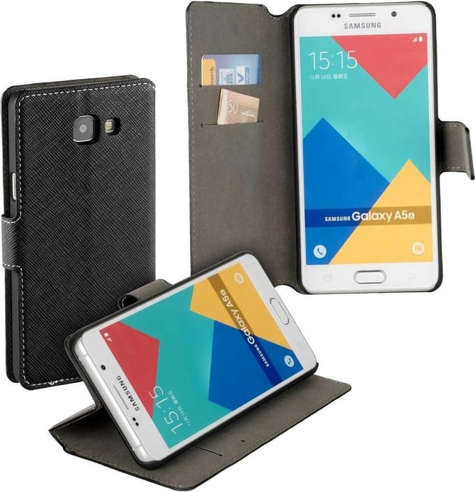 HC zwart bookcase voor de Samsung Galaxy A5 (2016) wallet cover