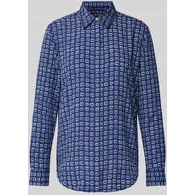 Regular fit blouse met blinde knoopsluiting, model 'KRISTY'