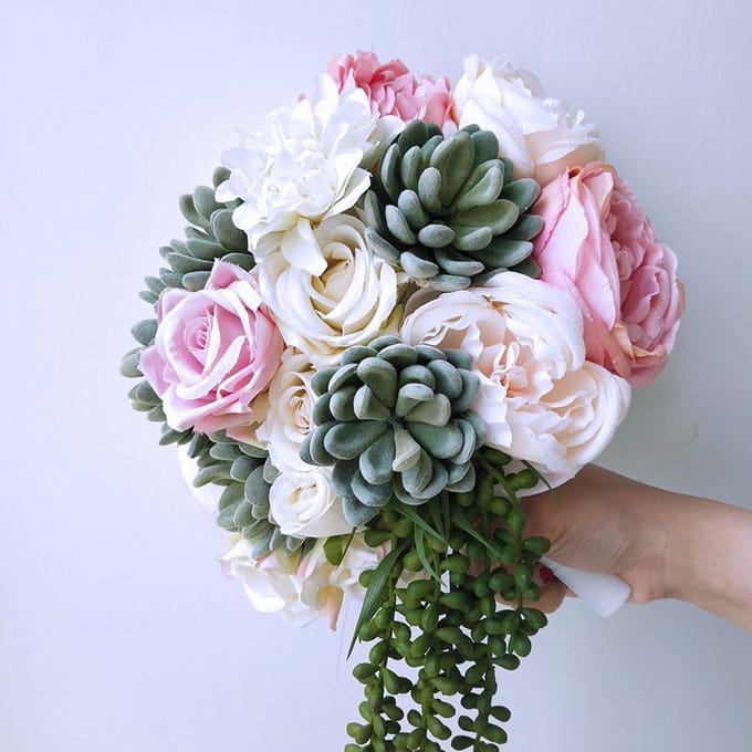 2 STUKS Schuim Boeket Houder Bloemen Plastic Handvat DIY Bruids Bloemen Basis Rectangular 260x160cm white