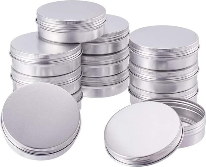 Blikjes 100ml Leeg 50 stuks met Schroefdeksel - Lege Blikjes Zilver