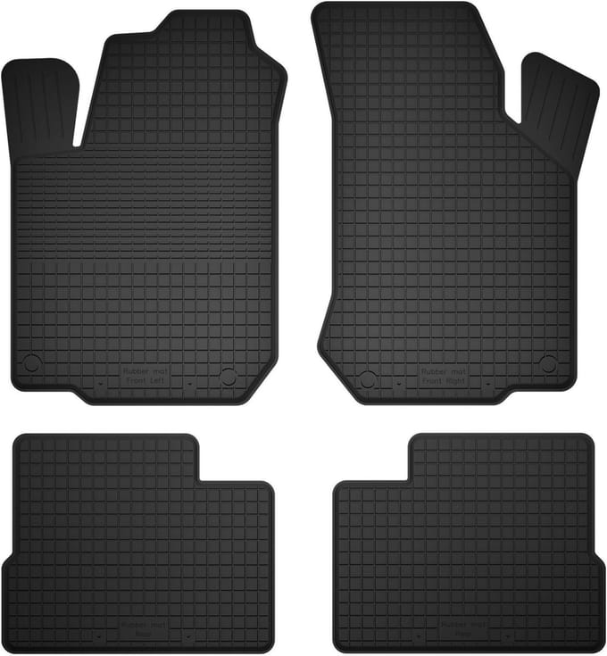 Wielganizator BasicProtect Serie - Universele Rubber Vloermatten - 4 Stuks - Antislip - Gemakkelijk te Reinigen