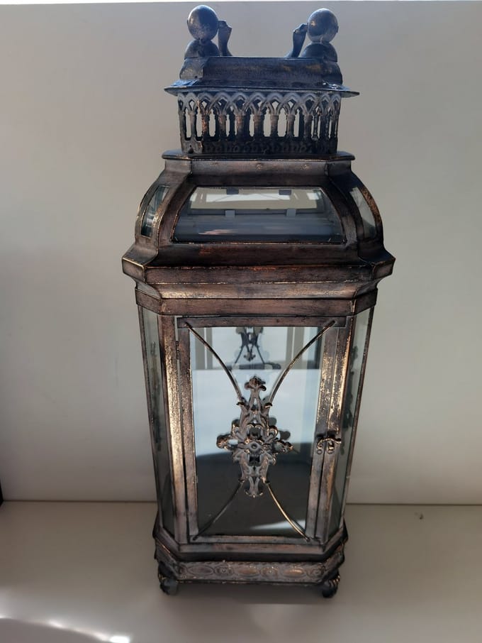 Lantaarn - XL- Koper kleur - 60x23x17cm - Baroque - Glas - koper zilver - Boltze