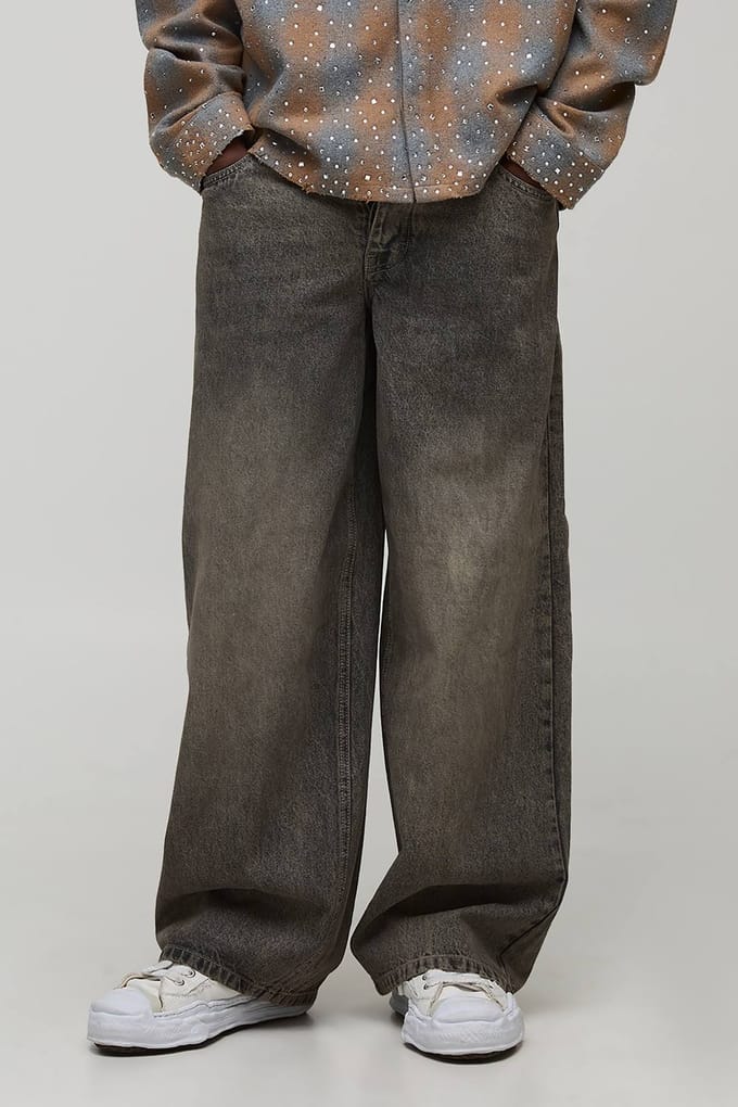 Essential Baggy Fit Jeans | Stone | Size 48R