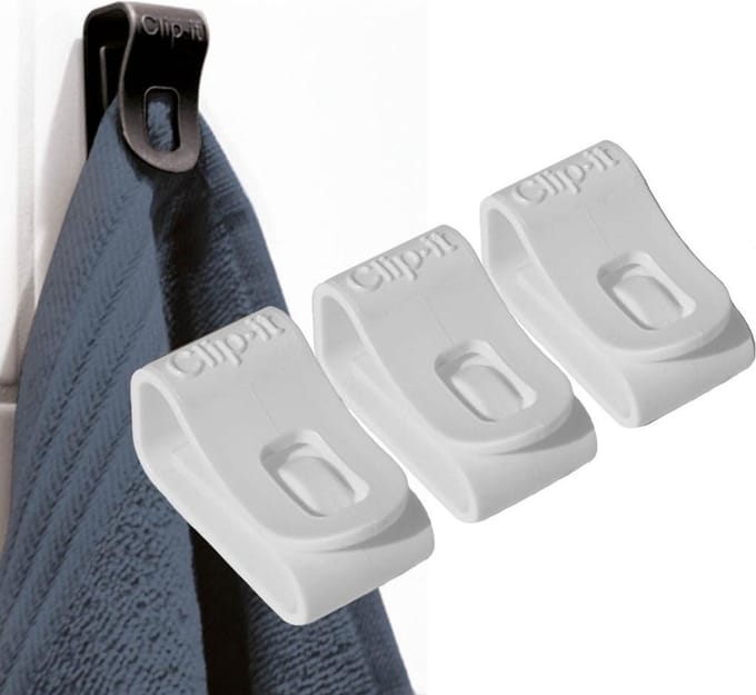 Multifuctionele haak Clip-it - Wit - set van 3 stuks