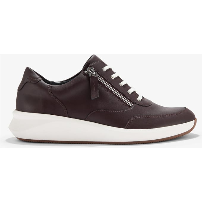 Un Rio Zip Bordeaux Leren Sneakers