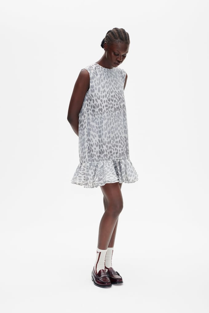 Baum und Pferdgarten Agnese Dress Grey Office Leopard Größe: 36 | Minikleider Outlet | Damen | Grau