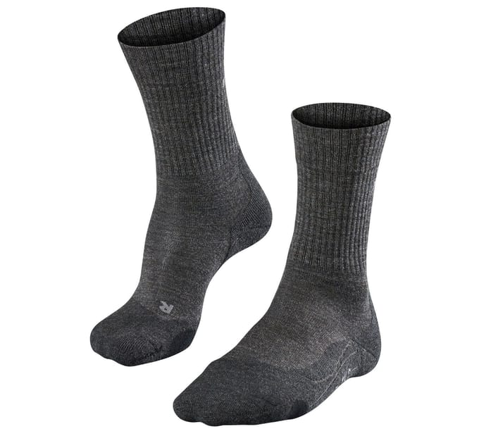 FALKE TK2 Wool anti-blaar dik wol functioneel materiaal wandelsokken heren grijs - maat 46-48