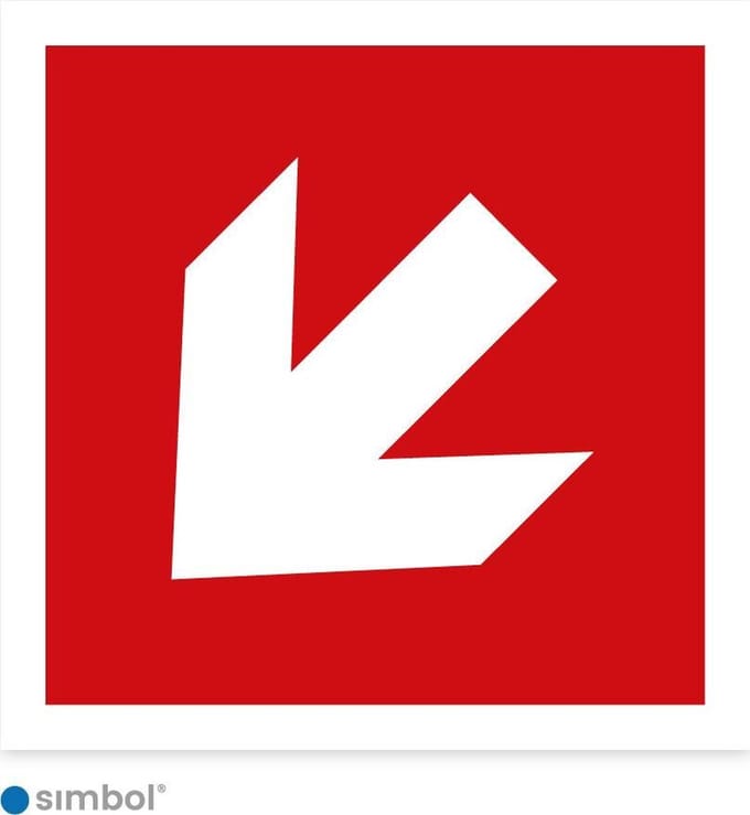 Simbol - Stickers Pijl Schuin 45 graden - Duurzame Kwaliteit - Formaat 5 x 5 cm.