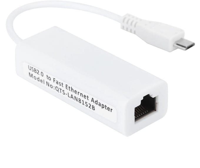 Dailygoody - Micro USB naar RJ45 Ethernet Adapter - Bekabelde LAN Converter - Compact en Lichtgewicht - USB 2.0 Netwerkadapter - Geschikt voor diverse