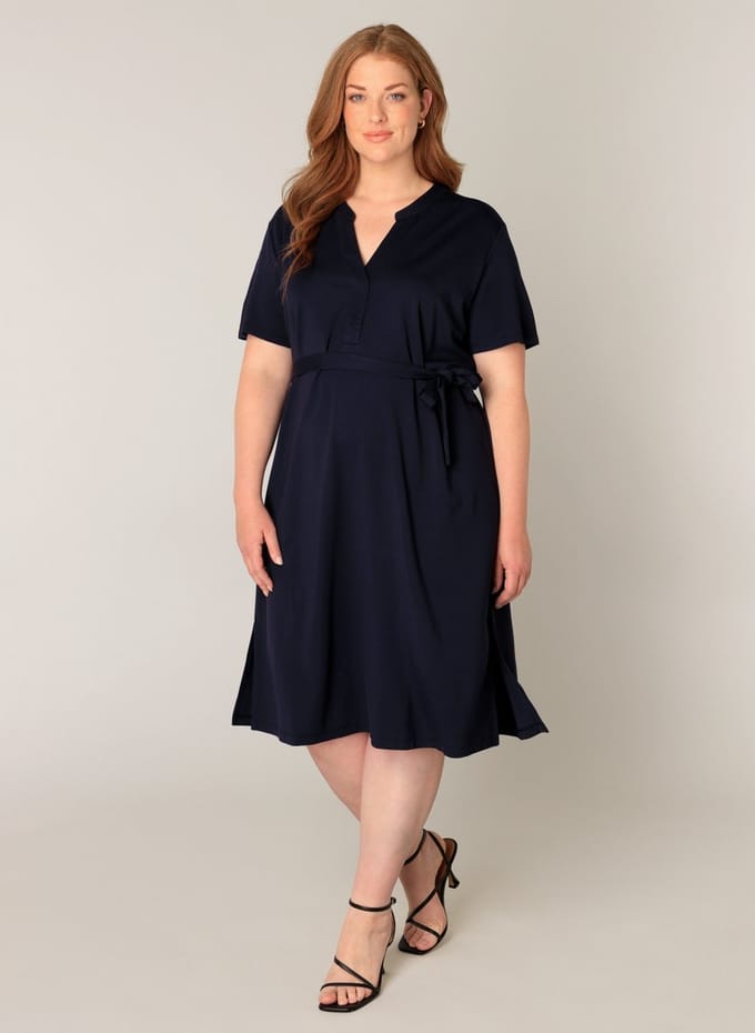 BASE LEVEL CURVY Yenna Dresses - Dark Blue - maat X-0(44)