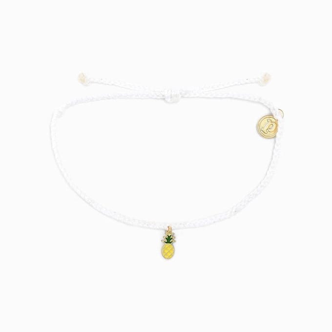 Pura Vida- GOLD ENAMEL PINEAPPLE CHARM -Armband
