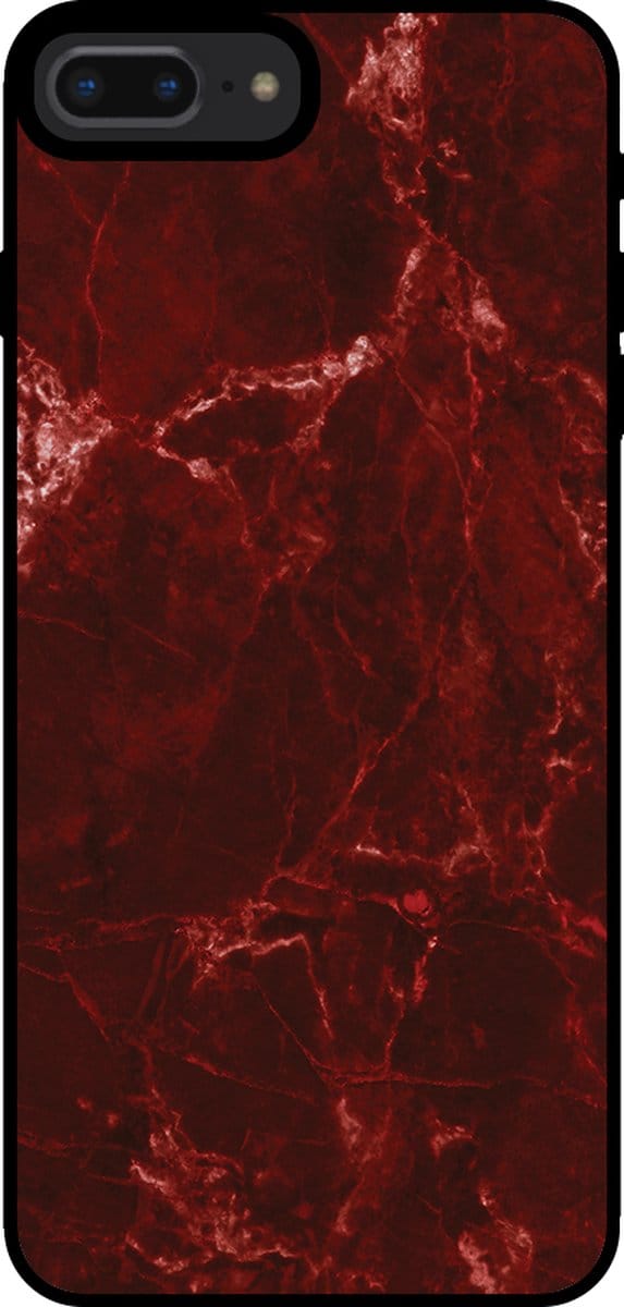 Smartphonica Telefoonhoesje voor iPhone 7/8 Plus met marmer opdruk - TPU backcover case marble design - Rood geschikt voor Apple iPhone 7 Plus;Apple iPhone 8 Plus