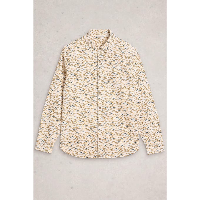 White Stuff Shoal Fish Ls Printed Shirt White Print Maat: M | Casual Overhemden Outlet | Heren | Blauw