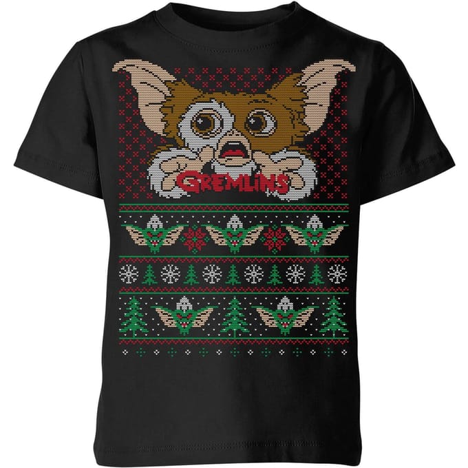 Gremlins Ugly Knit Kids' Christmas T-Shirt - Black - 122/128 (7-8 jaar)