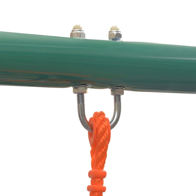 vidaXL - Schommelset - met - glijbaan - en - 3 - zitjes - oranje