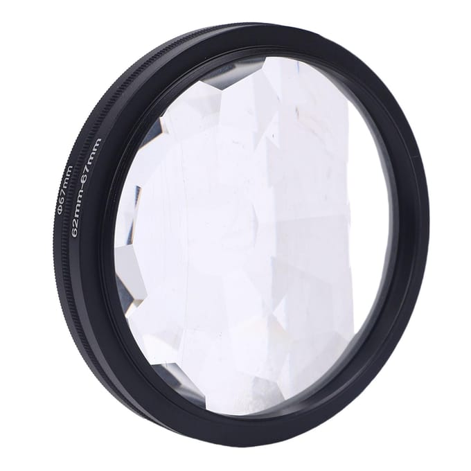 67MM Kaleidoscoop Prisma Speciale Effecten Filter Dubbelzijdig Meerlaags Gecoat Camera Lens met white