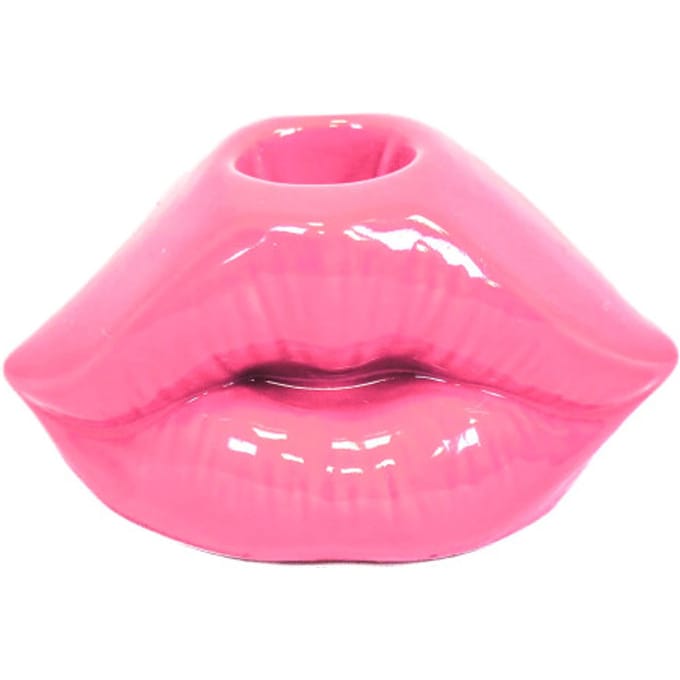 Housevitamin Lips Don't Lie Kandelaar - Dopamine Decor - Eyecatcher - Neon Pink - 10,5x6,5x5,5cm