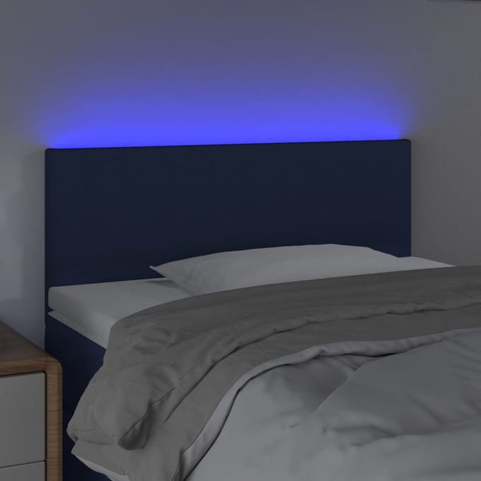 vidaXL - Hoofdbord - LED - 100x5x78/88 - cm - stof - blauw