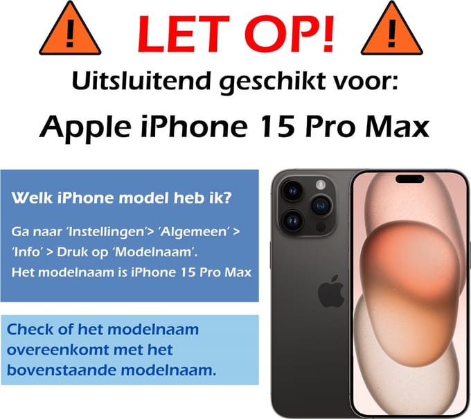 Screenprotector - Geschikt voor Apple iPhone 15 Pro Max - Full Cover - Gehard Glas - Beschermglas - Tempered Glass - Screen Protector