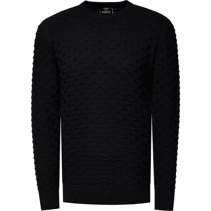 Chunky patroon effen kleur trui met ronde hals