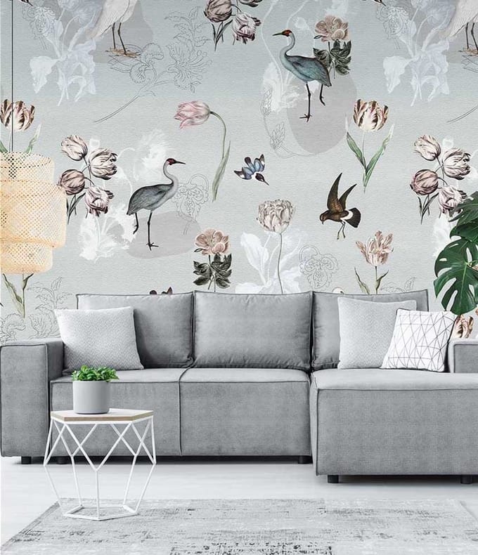 INGK - Floral Utopia Behang - Dutch Meadows Blue