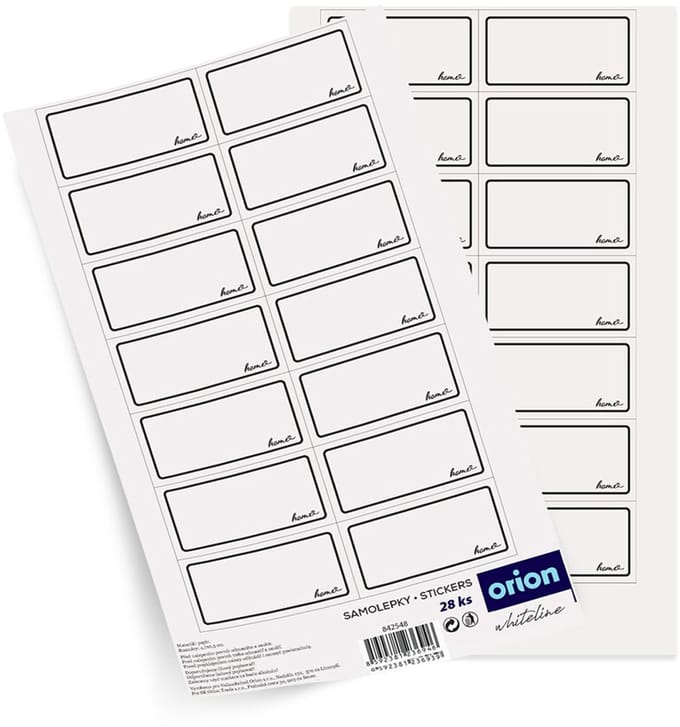 Orion Whiteline - Zelfklevende Labels - 28 stuks - 47x25mm - Wit