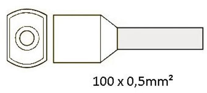Cimco 18 2460 Dubbele adereindhuls 0.50 mm² Deels geïsoleerd Wit 100 stuk(s)