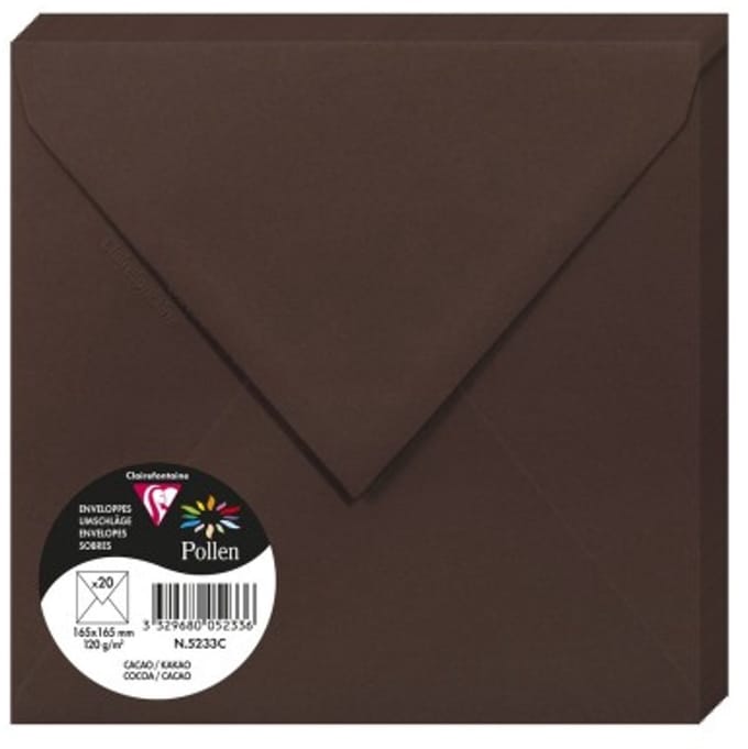 Stuifmeel van Clairefontaine enveloppe 165 mm, chocoladebruin