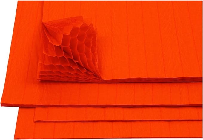 Harmonica papier, vel 28x17,8 cm, oranje, 8 vel/ 1 doos