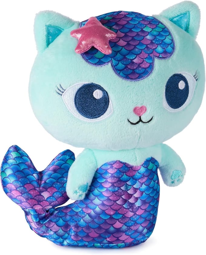 Zeemeermin Kat Pluchen Knuffeldier met Bewegende Staart - 25 cm