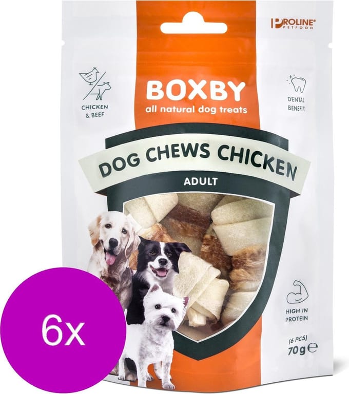 Proline Boxby Dog Chews With Chick - Hondensnacks - 6 x Kip Bacon 6 stuks