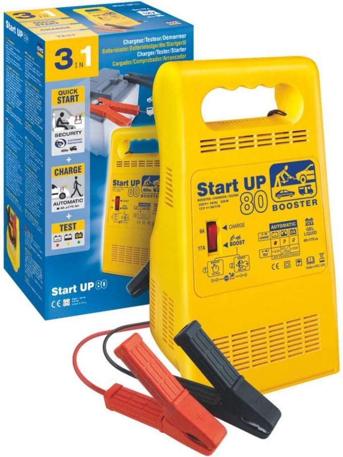 GYS START UP 80 Druppellader, Accutester, Snelstartsysteem 12 V 25 A