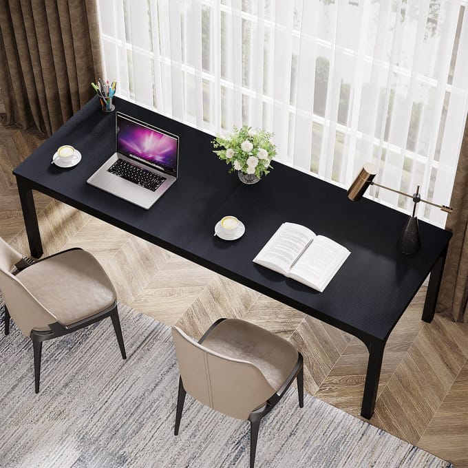 MAZAZU Bureau - Moderne Computertafel - Zwart - 200x70x75cm