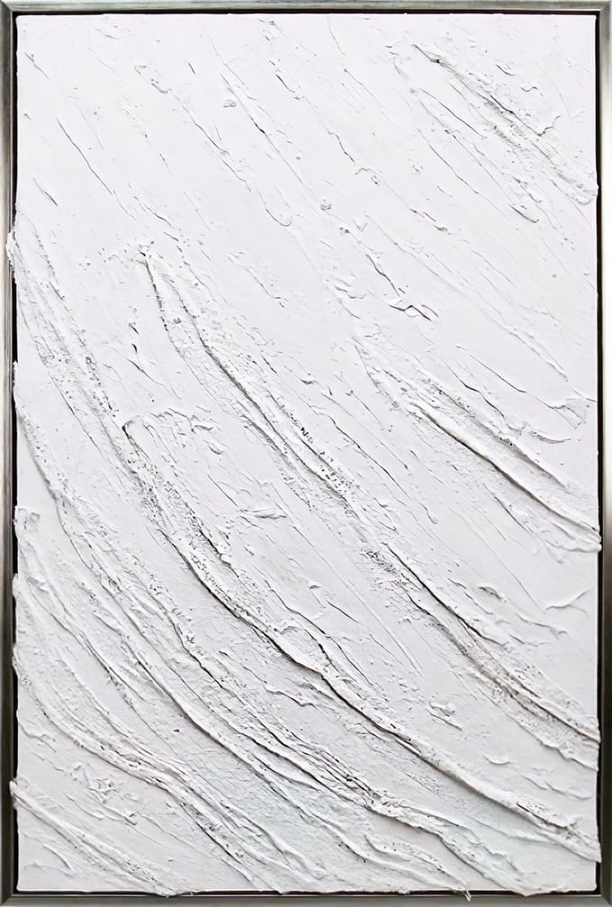 Ter Halle - Schilderij - Wanddecoratie - 3D Art - Witte Klei - 60x90cm