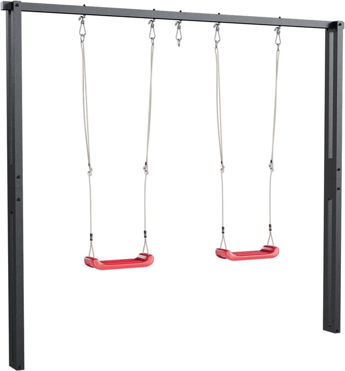 QLS Schommelframe Voor 2 Schommels Nestschommelframe Van Metaal 260 cm Antracietkleur