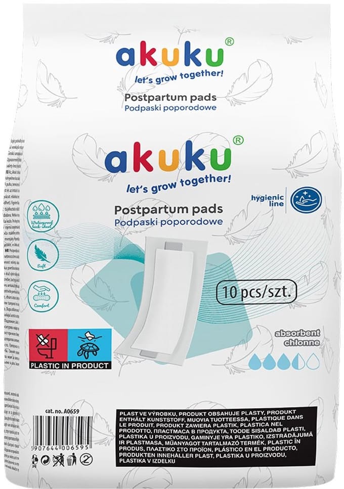 Akuku kraamverband wegwerp 36,5x14,5cm 10 stuks - Postpartum