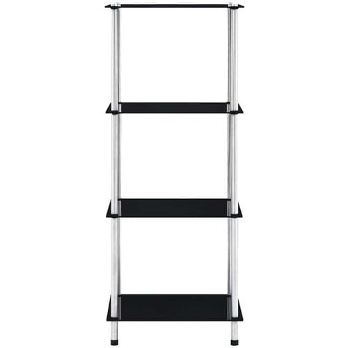 vidaXL - Kastje - 4-laags - 40x40x100 - cm - gehard - glas - zwart