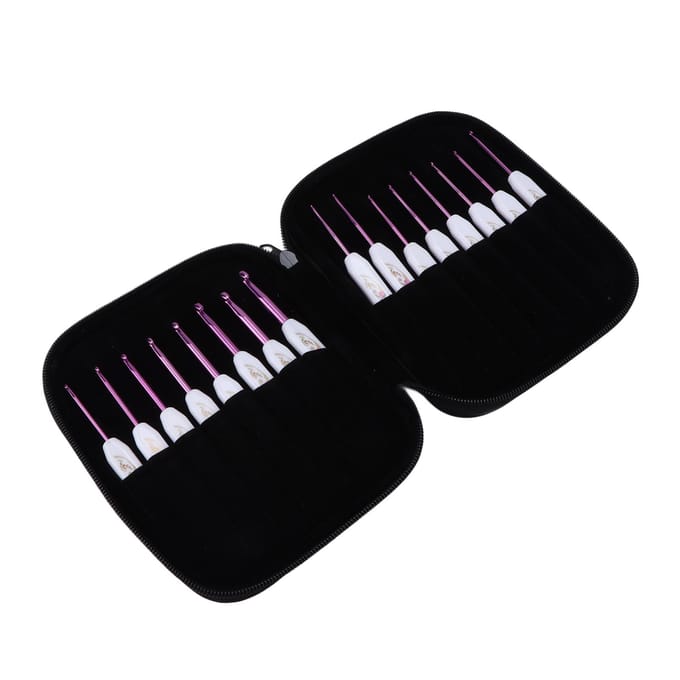 Haaknaalden Set Ergonomisch Ontwerp Handvat Stevig Haken Comfortabel Gebruiken DIY Breigereedschap voor roze