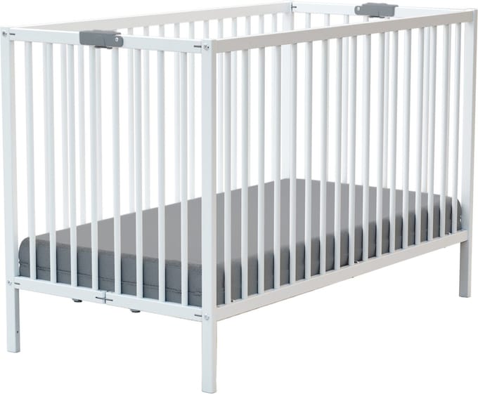 WEBABY - Opvouwbaar kinderbed in hout Wit 60 x 120 cm FLEX