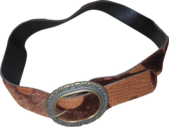 Dames riem met vacht-patroon bruine tinten