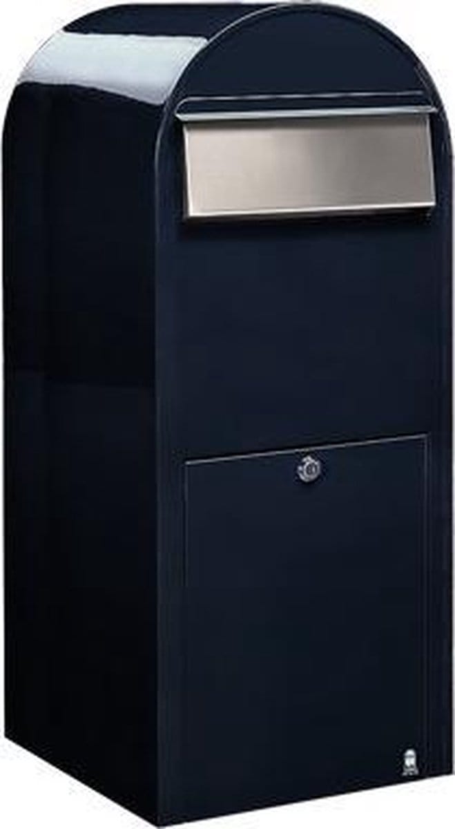 Brievenbus Bobi Jumbo Zwart Blauw / RVS Klep