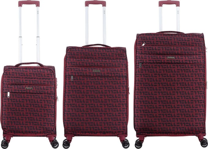 ELLE Couture Zachte Kofferset 3-delig - S/M/L - Rood - Rood / Set