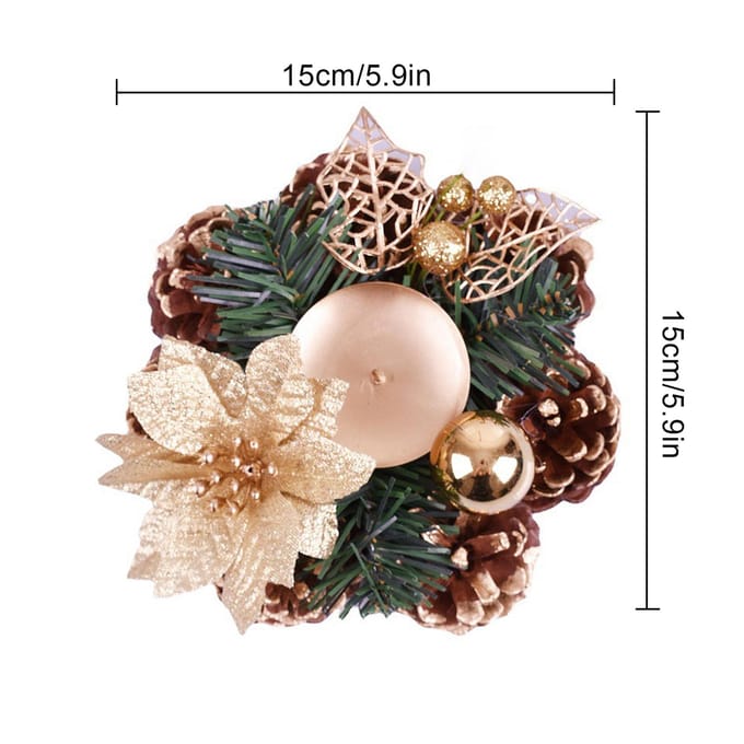 Kerstversieringen Kandelaars Kerst Tafelstuk beige