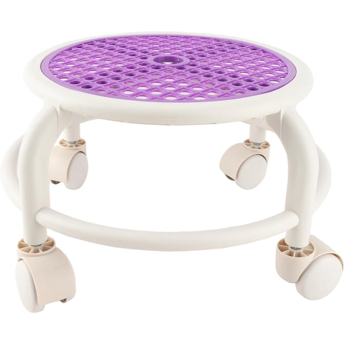Tabouret bas rond à roulettes, confortable, universel, mini tabouret mobile, grande capacité de poids pour violet
