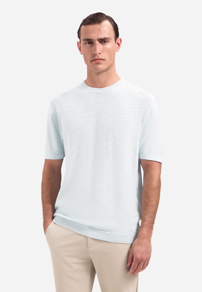 No Excess Pullover Short Sleeve Crew Neck Slub Sky  XL