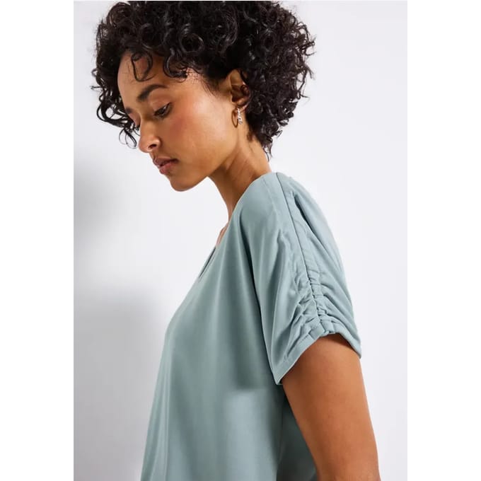 Silk-Look Shirt met rimpels