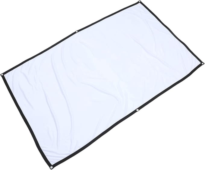 Projectiescherm Set - Vouwbaar Scherm - Thuisbioscoop Presentatie - Kreukvrij Polyester - 186 x 105 cm - Wit