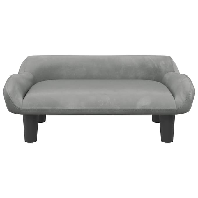 vidaXL - Kinderbank - 70x40x24 - cm - fluweel - lichtgrijs