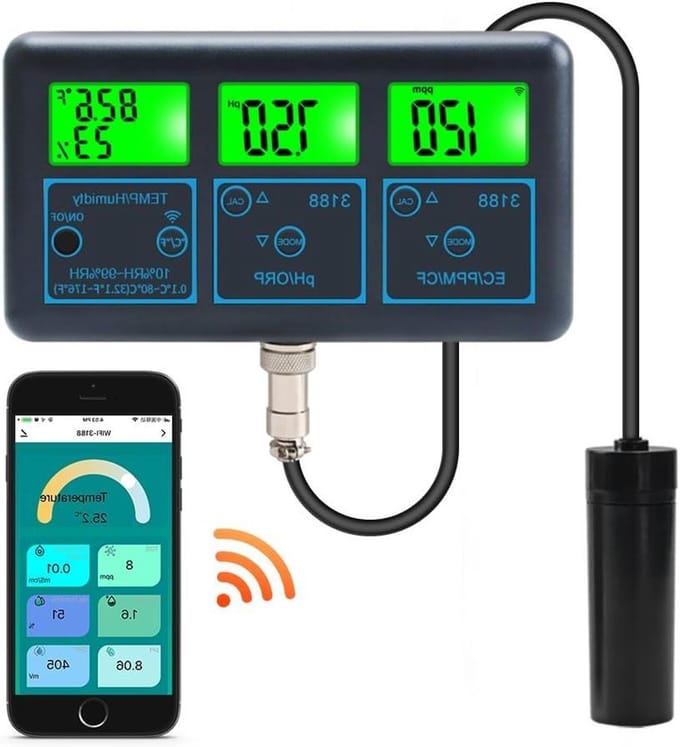 Waterkwaliteit tester - Vochtigheid meter - Bodem analyse - 7 in 1 meting - Digitaal - Zwart